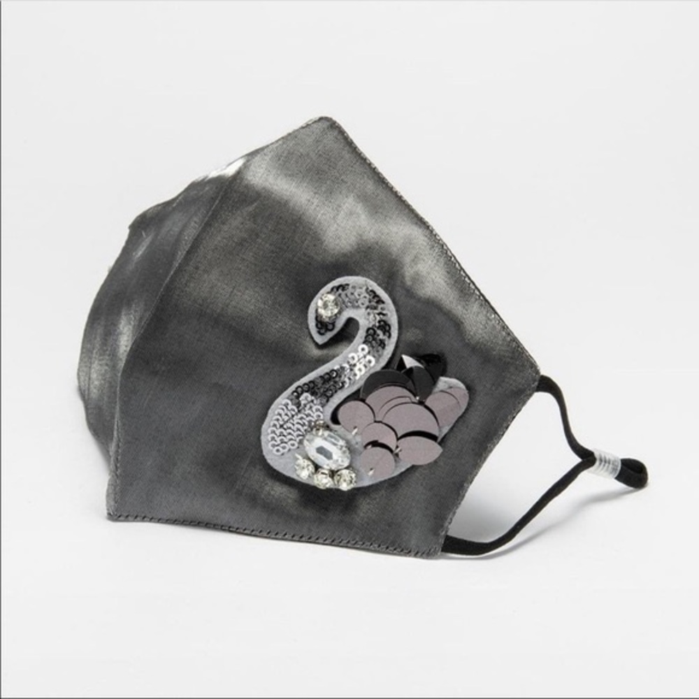 Gray silver swan face mask